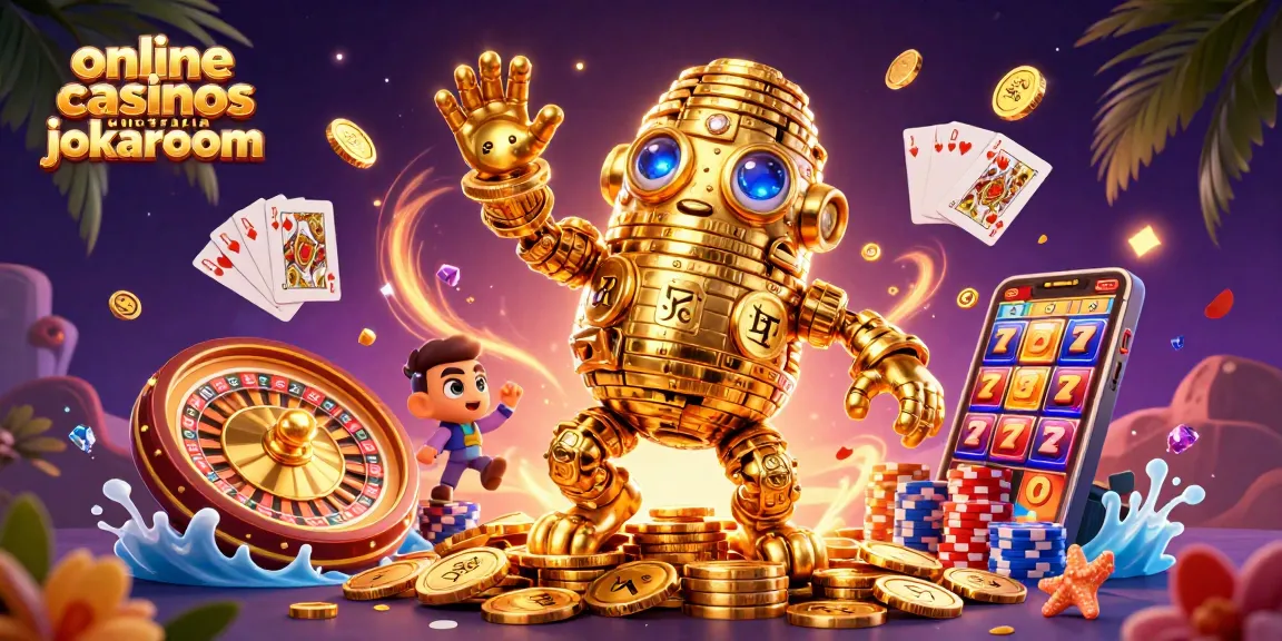 Engage with online casinos Australia Jokaroom through stunning animated gaming elements in a vibrant scene.
