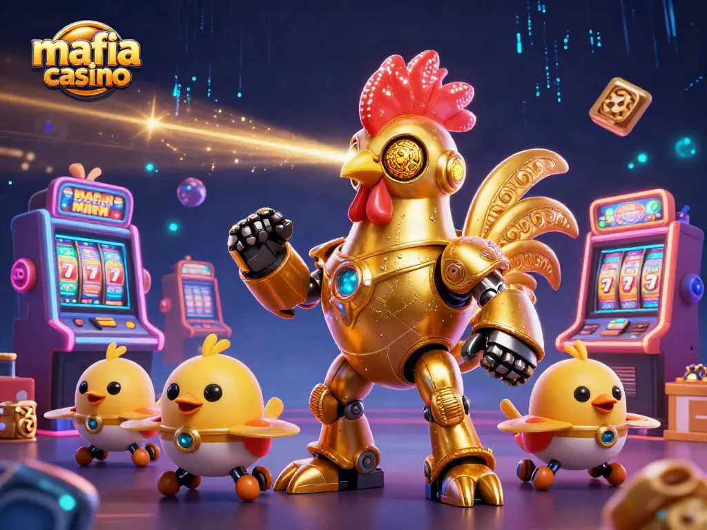 Experience thrilling gameplay at mafia casino with a vibrant scene of 3D characters and casino elements.