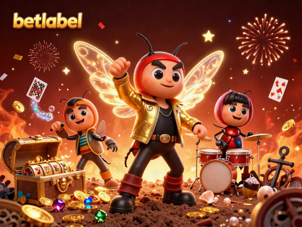 Experience excitement at BetLabel casino with a vibrant scene of animated characters celebrating gaming wins.
