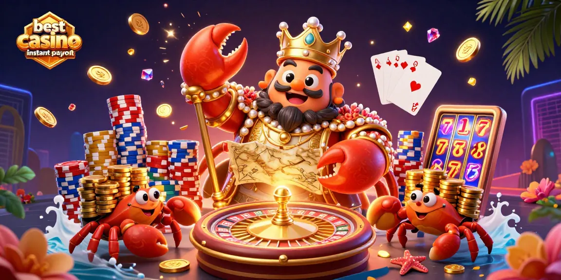 Experience the best online casino instant payout with our vibrant 3D illustration featuring gaming royalty.