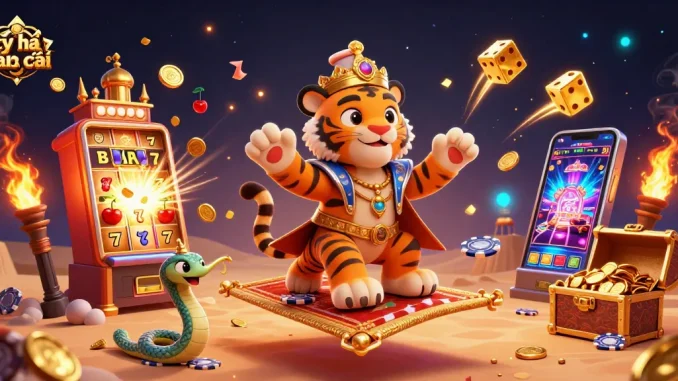 Experience the thrill of tỷ lệ nhà cái with vibrant 3D casino elements and lively characters.