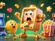 Engage with Sunwin Official as cartoon slot machines celebrate a jackpot with vibrant casino elements.