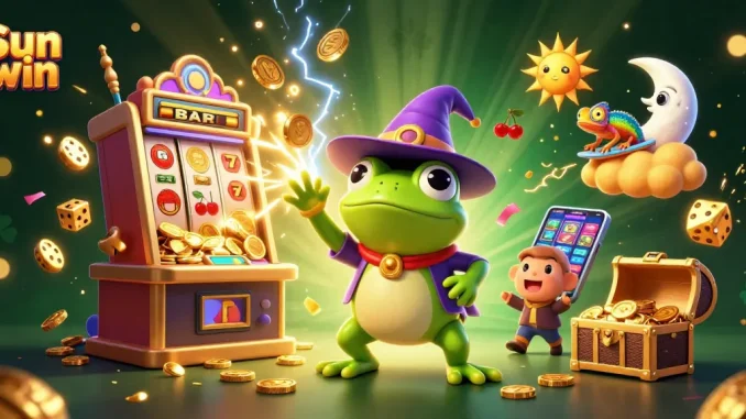 Experience the thrill of winning with Sun win at this vibrant casino illustration.