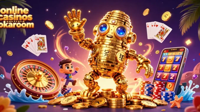 Engage with online casinos Australia Jokaroom through stunning animated gaming elements in a vibrant scene.
