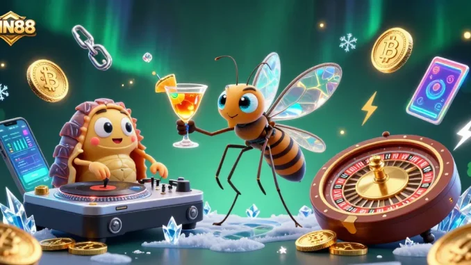 SIN88 casino mascot animated scene showcasing vibrant characters and unique gambling elements