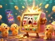 Playing blackjack online with fun animated elements in this vibrant casino-themed scene.